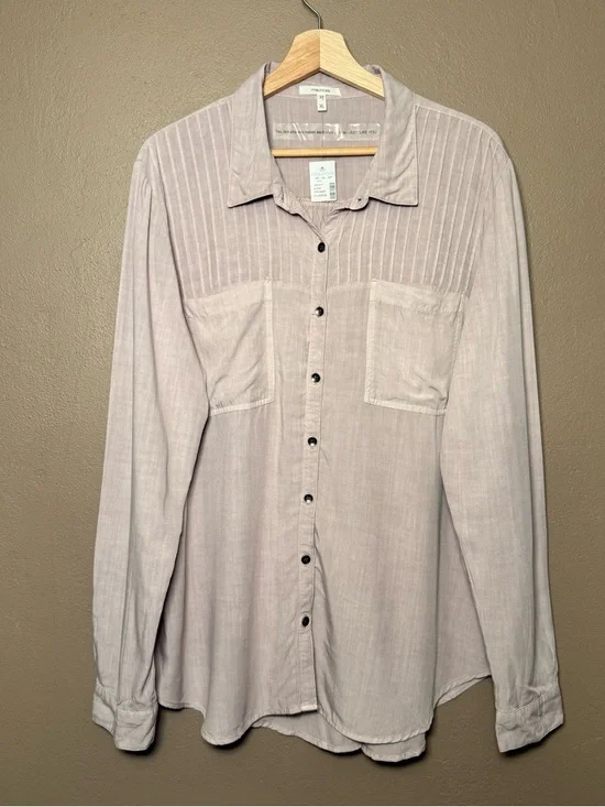 Maurice's Utility Relaxed Button Down Shirt Dusty Pink Women's Size XL Feminine - Picture 1 of 13